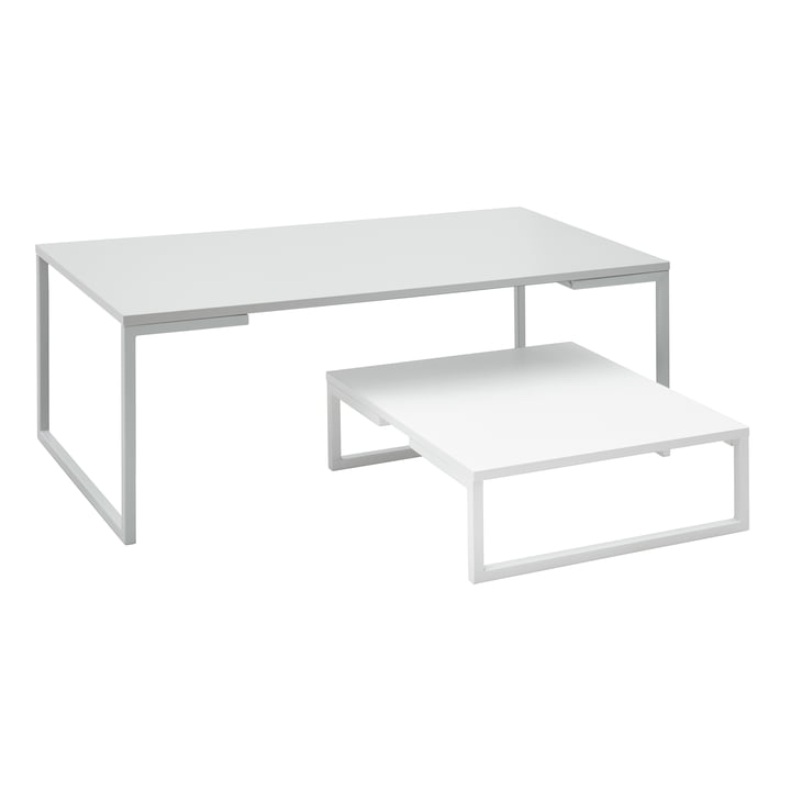 Mirror Table basse, large, small, laqué blanc de Softline