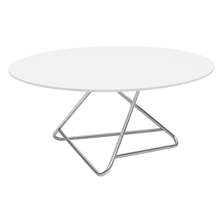 Tribeca Table d'appoint, large, laqué blanc / chrome de Softline