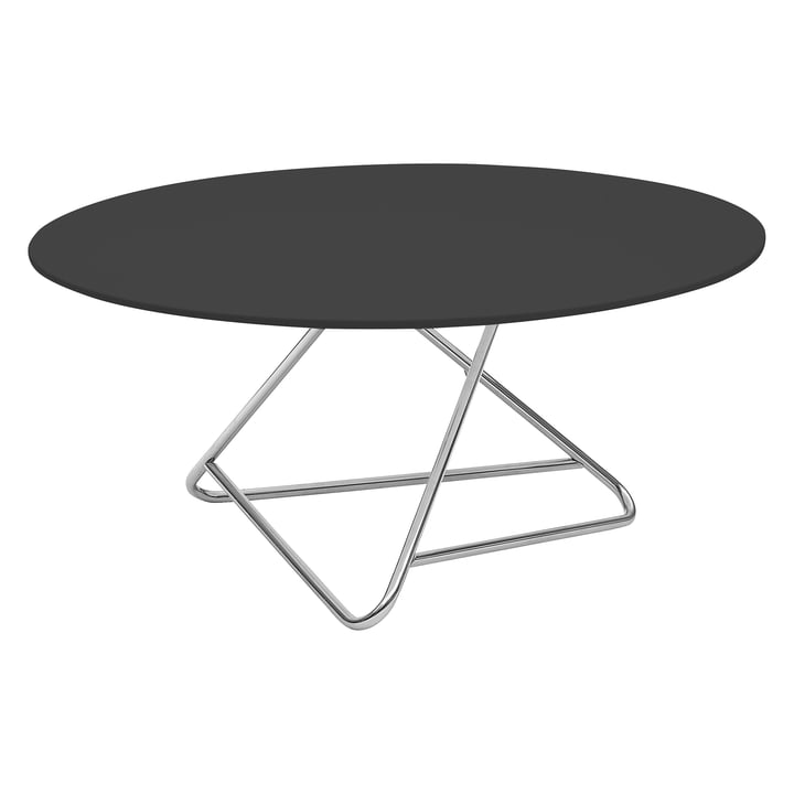 Tribeca Table d'appoint, large, laqué noir / chrome de Softline