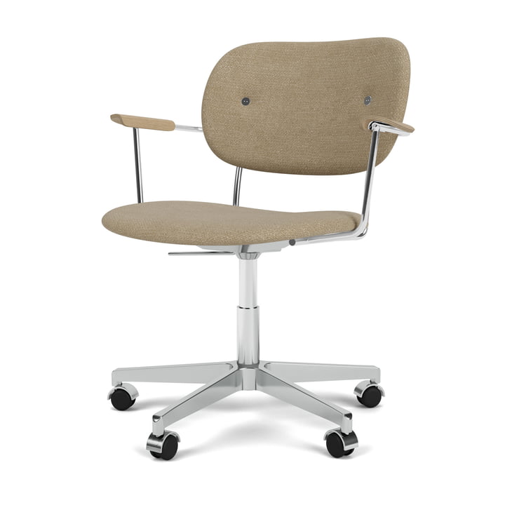 Co Task Chair avec accoudoirs, beige (tissu Audo Bouclé 02) de Audo