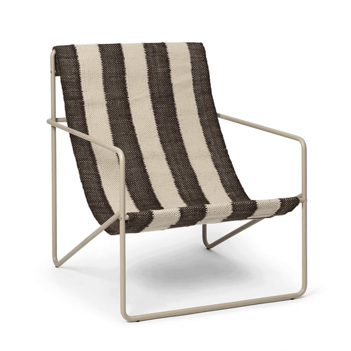 Desert Lounge Chair, cashmere / blanc cassé, chocolat de ferm Living