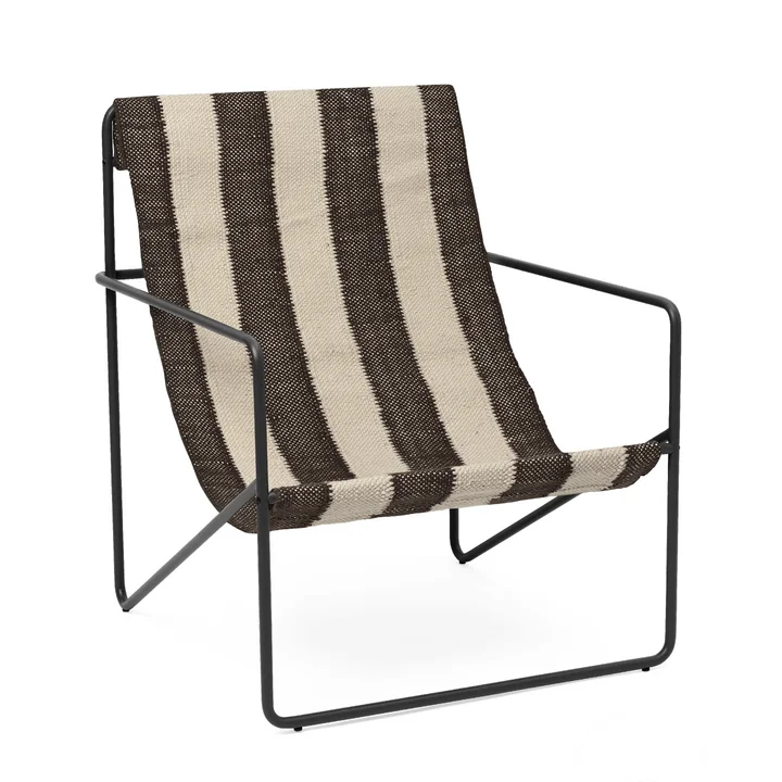 Desert Lounge Chair, noir / blanc cassé, chocolat de Ferm Living