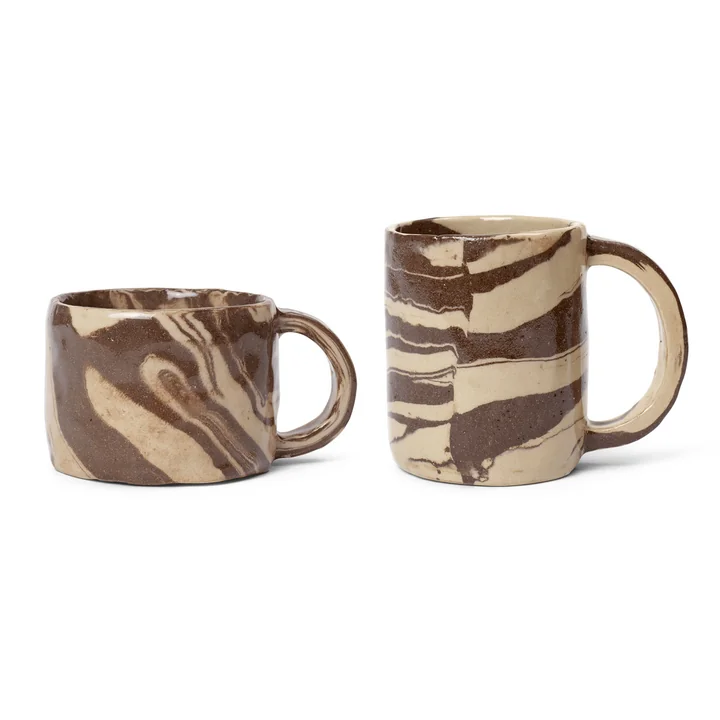 Ryu Tasses, sable / marron de Ferm Living