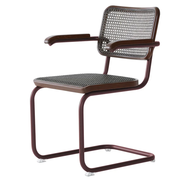 Thonet - S 64 V Fauteuil, cannage Dark Melange, châtaigne