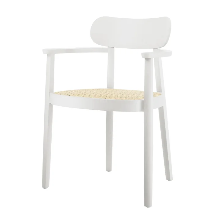 Thonet - 118 FV Fauteuil en rotin tressé, blanc