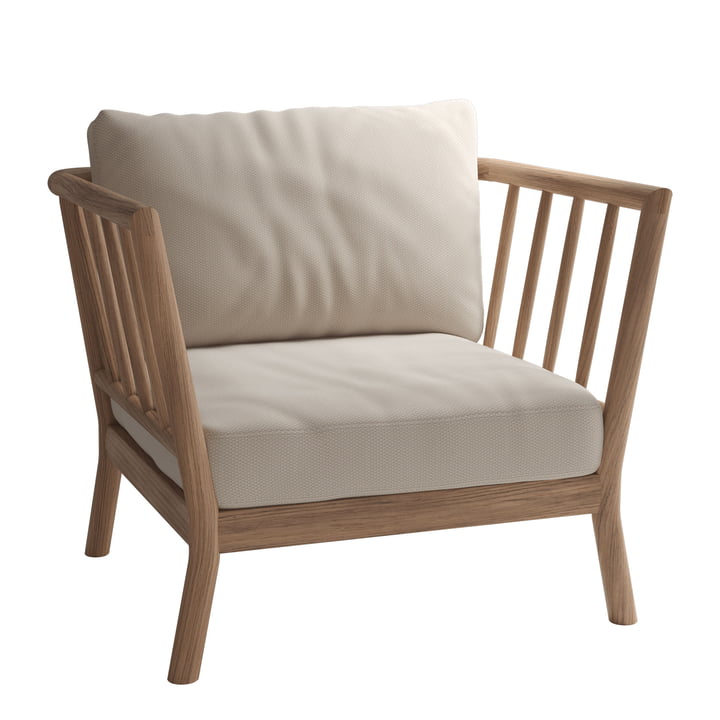 Skagerak Tradition Outdoor Lounge Chair, Teak / light sand de Fritz Hansen