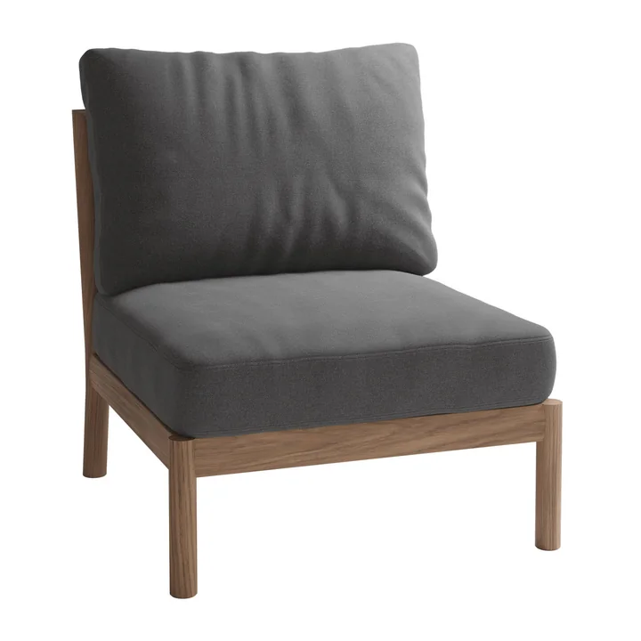Skagerak Tradition Outdoor Canapé Module central, Teck / charcoal de Fritz Hansen