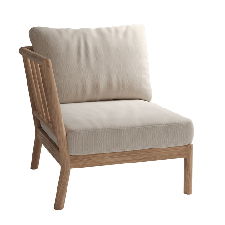 Skagerak Tradition Outdoor Sofa Endmodul, teck / light sand de Fritz Hansen