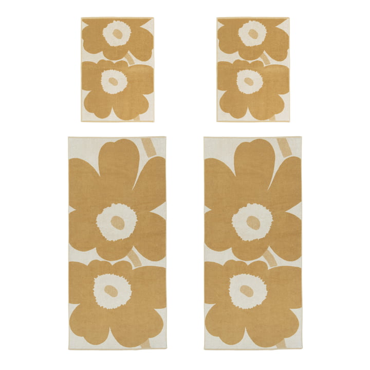 Marimekko - Unikko Serviette de bain & Set de serviettes de bain, blanc cassé / paille (set de 4)