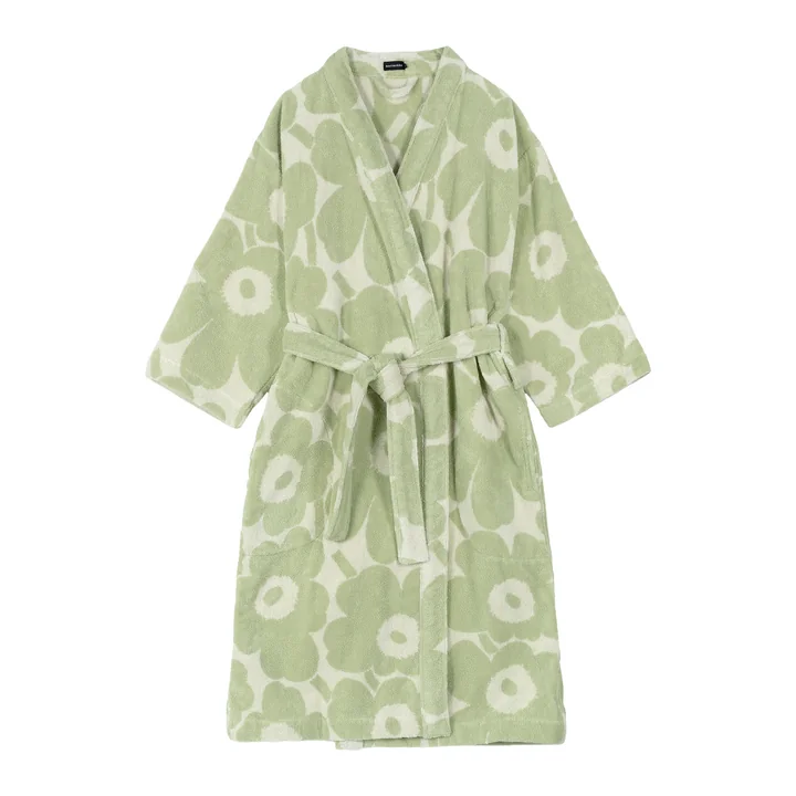 Marimekko - Unikko Peignoir, blanc cassé / sage