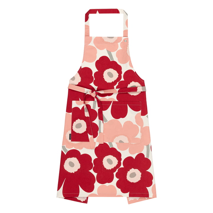 Marimekko - Pieni Unikko Tablier, cotton / dark cherry / rose