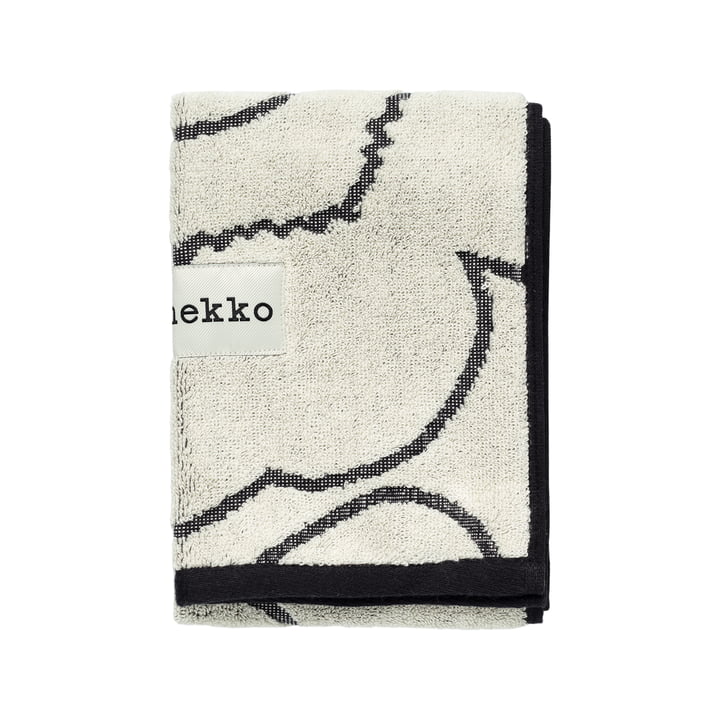 Serviette d'invité Piirto Unikko, 30 x 50 cm, ivoire / noir de Marimekko