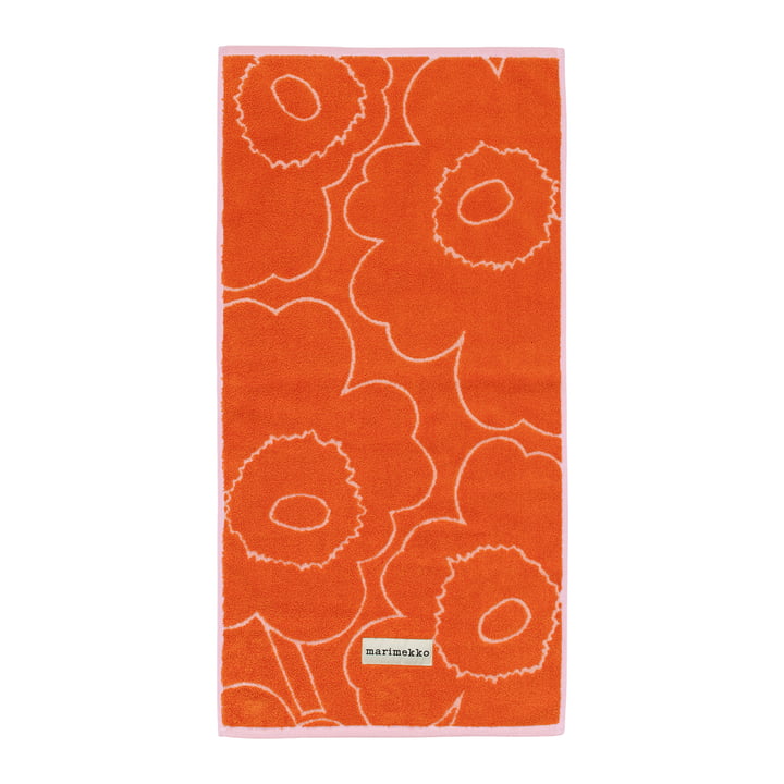 Piirto Unikko serviette, 50 x 100 cm, orange brûlé / rose de Marimekko