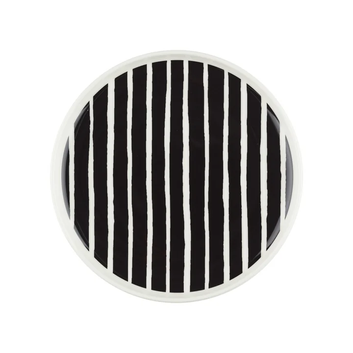 Marimekko - Oiva Piccolo Assiette, Ø 20 cm, blanc / noir