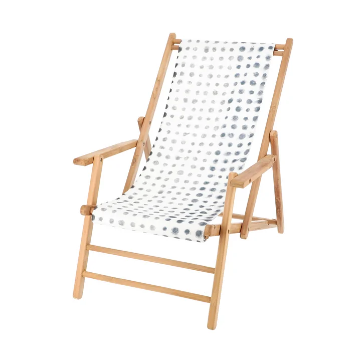 Jan Kurtz - Maxx Deckchair bois de teck, revêtement Designers Guild Amlapura graphite