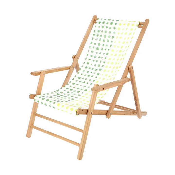 Jan Kurtz - Maxx Deckchair bois de teck, revêtement Designers Guild mousse Amlapura
