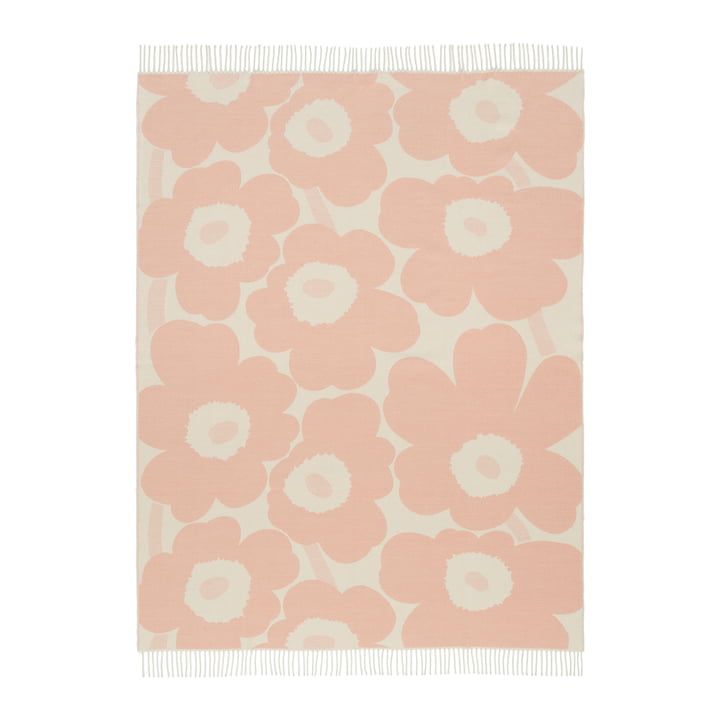 Unikko Couverture en laine, 130 x 180 cm, rose de Marimekko