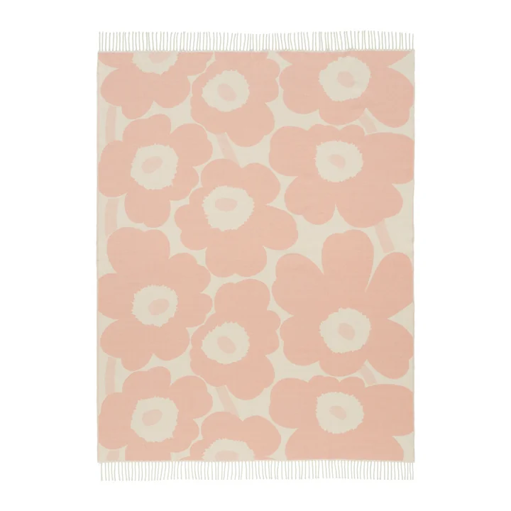 Unikko Couverture en laine, 130 x 180 cm, rose de Marimekko