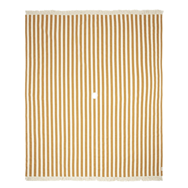 Portofino Linge de plage XL, 146 x 175 cm, honey stripes waffle de Nobodinoz