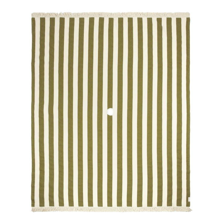 Portofino Drap de plage XL, 146 x 175 cm, pistachio stripes waffle de Nobodinoz
