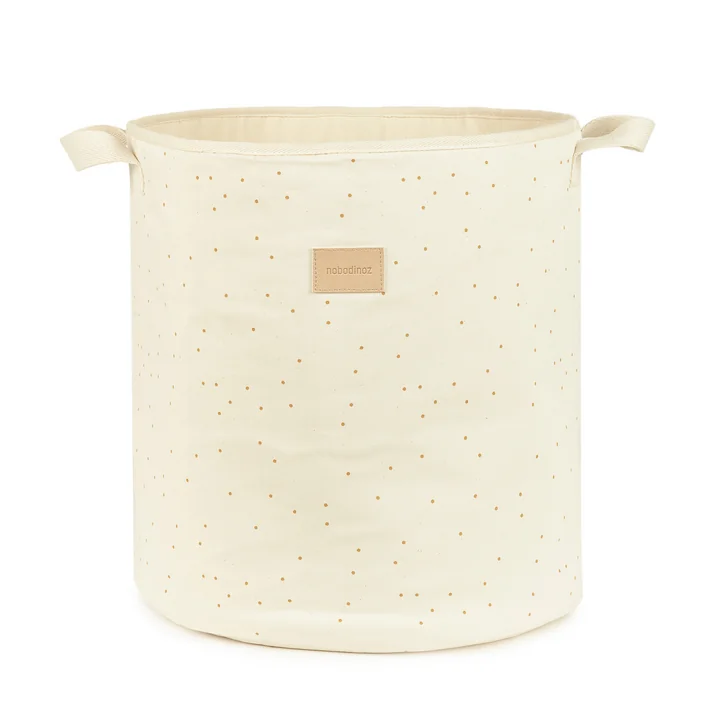 Panier de rangement, Ø 37 x H 41 cm, natural honey sweet dots de Nobodinoz