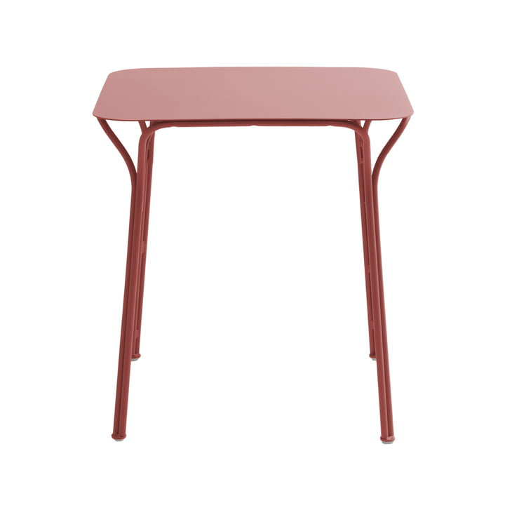 Kartell - Hiray Table de jardin, 70 x 70 cm, rouge rouille