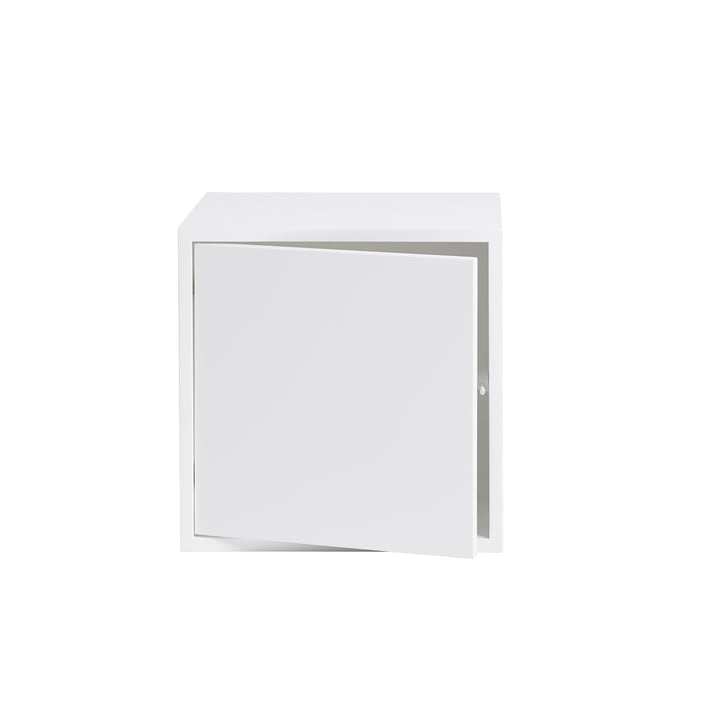 Muuto - Stacked Système Module d'étagères avec porte, médium / blanc