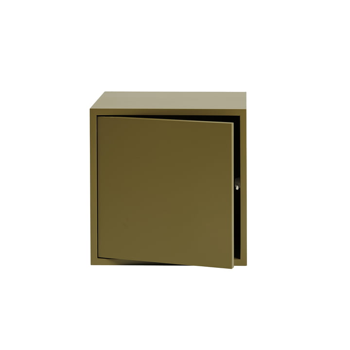 Muuto - Stacked Système Module d'étagères avec porte, medium / brun-vert