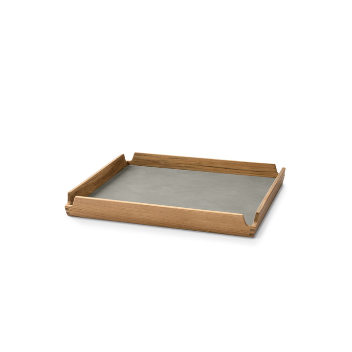 LindDNA - Airy Teak Plateau Square S, Nupo light grey / teak