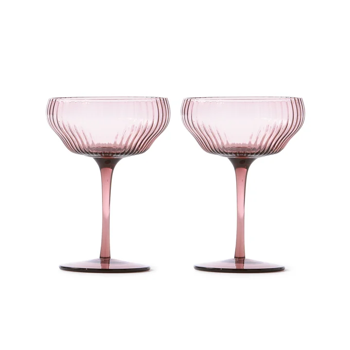 Pols Potten - Pum Coupe verre, violet foncé (set de 2)