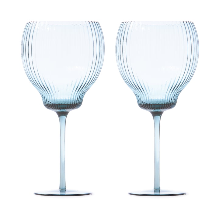 Pols Potten - Pum Coupe Verre à vin L, bleu clair (set de 2)