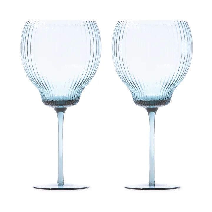 Pols Potten - Pum Coupe Verre à vin L, bleu clair (set de 2)