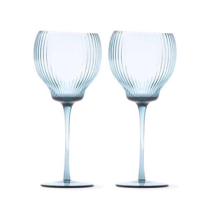 Pols Potten - Pum Coupe Verre à vin S, bleu clair (set de 2)