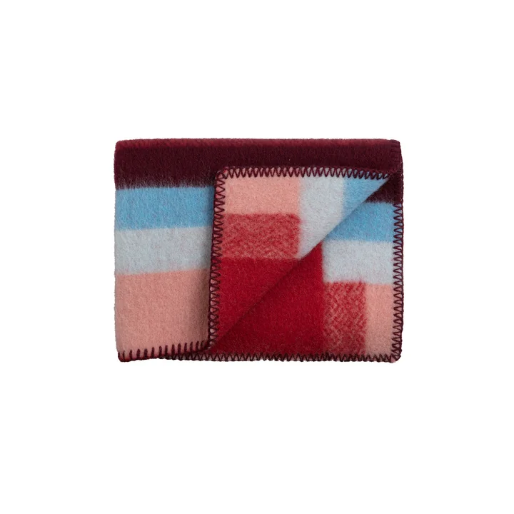 Røros Tweed - Mikkel Couverture en laine pour bébé 100 x 67 cm, rouge