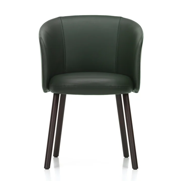 Mikado fauteuil, jade (cuir Premium F 59) / chêne foncé de Vitra