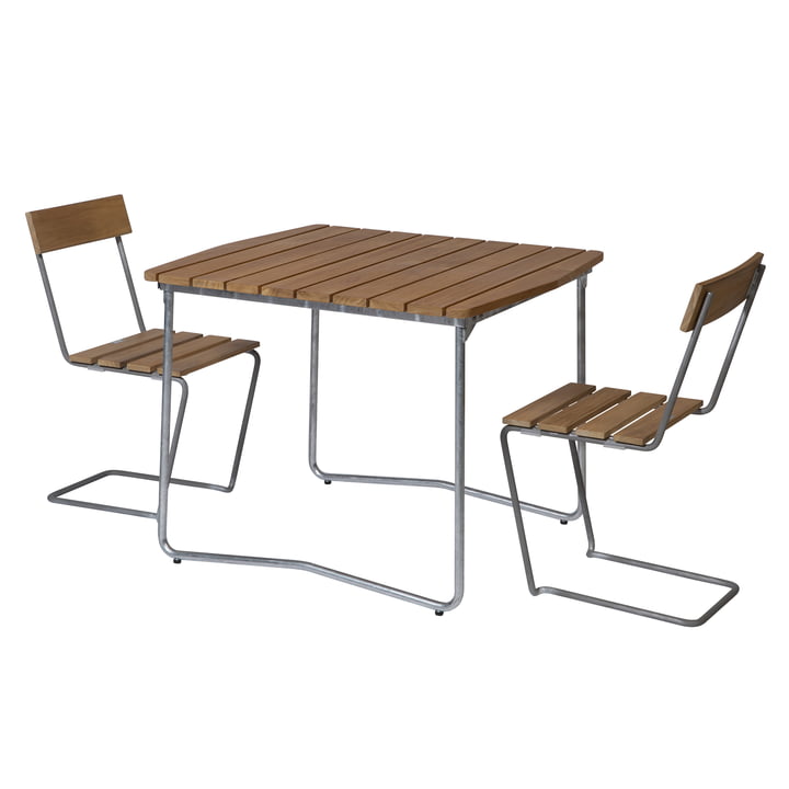 1 chaise de jardin, B31 84 Table de jardin, teck de Grythyttan