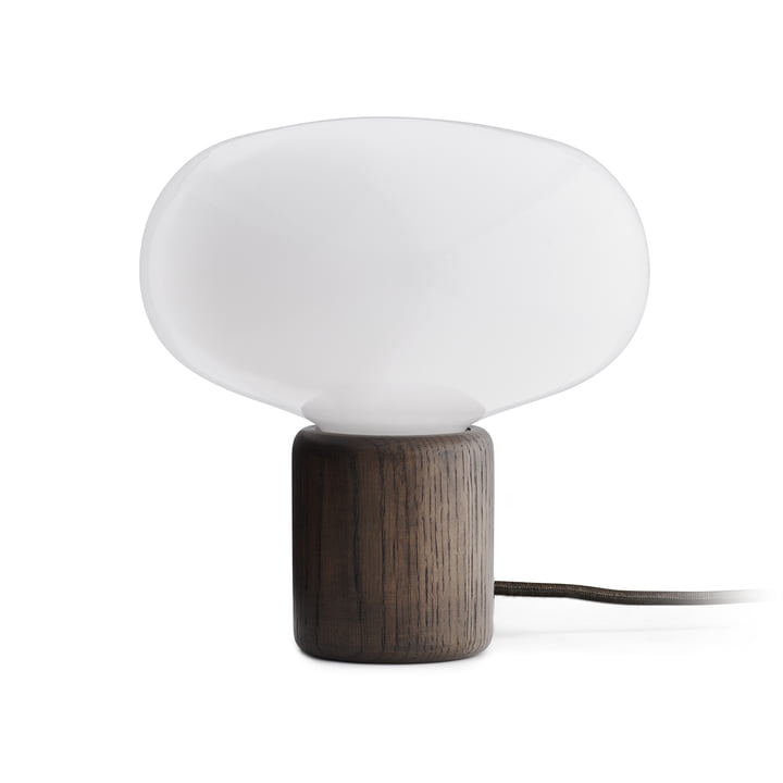 New Works - Karl-Johan lampe de table chêne opalin / chêne / fumé / H 23,5 cm