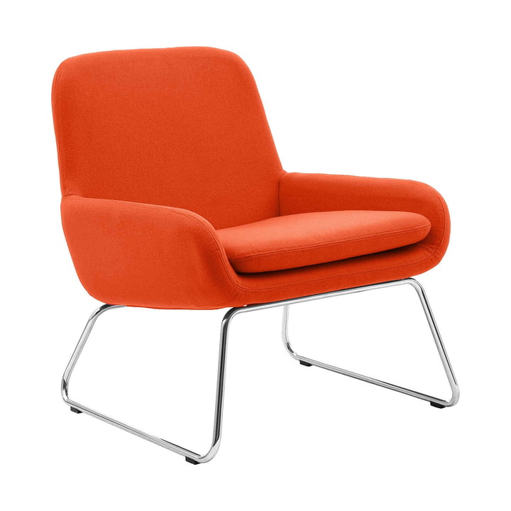 Coco Fauteuil avec patins, orange (tissu feutre 624) de Softline