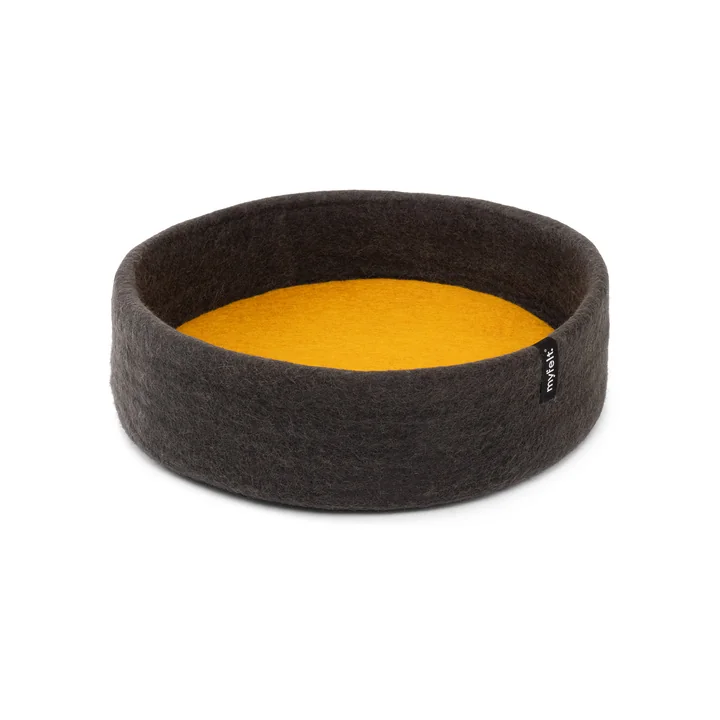 Kuno Panier pour chien, Ø 40 cm, incrustation jaune ocre de myfelt