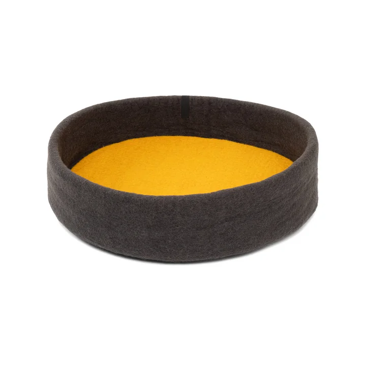 Kuno Panier pour chien, Ø 60 cm, incrustation jaune ocre de myfelt