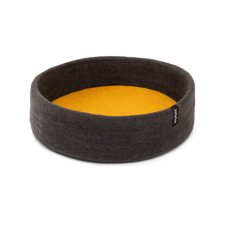 Kuno Panier pour chat, incrustation jaune ocre de myfelt