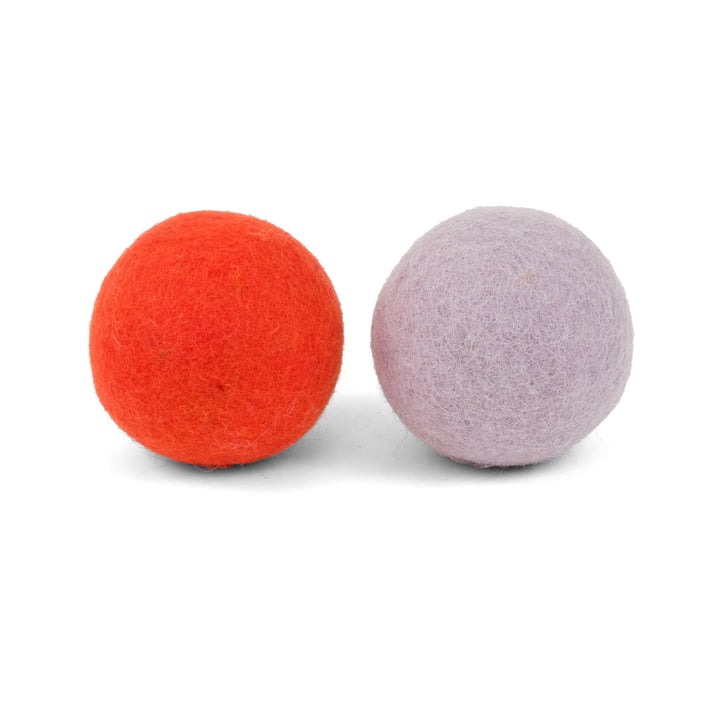 Mats & Marla Jouet pour chiens, set de balles, rouge-orange / lavande de myfelt