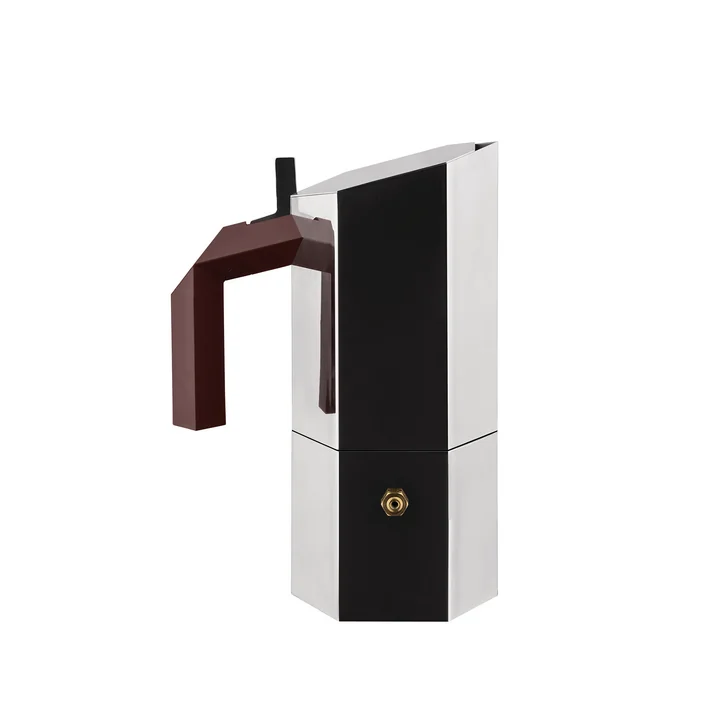 Alessi - Menhir Cafetière espresso, 15 cl, argent / bourgogne