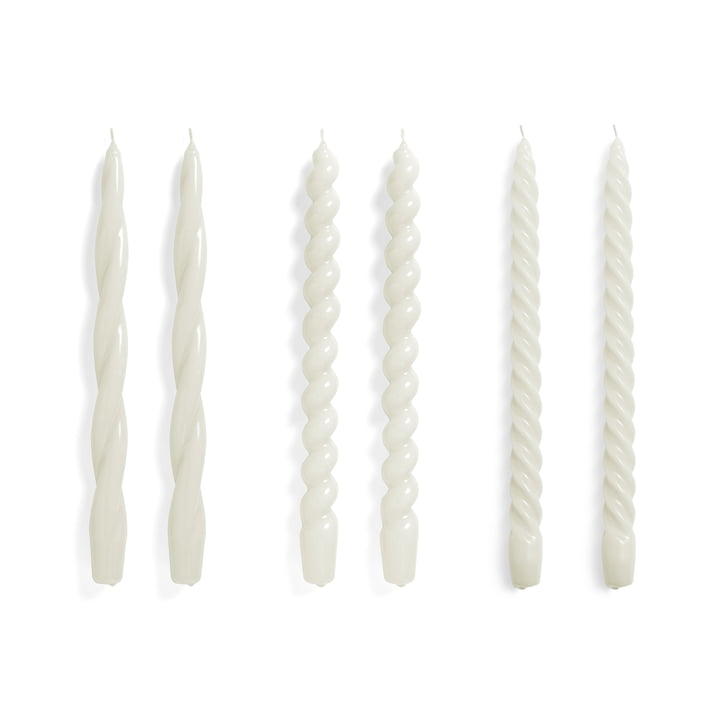 Hay - Long Mix bougies H 29 cm, blanc cassé (set de 6)