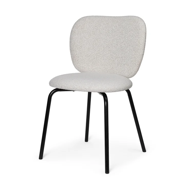 Ferm Living - Rico Chaise, blanc cassé mélangé (Bouclé doux)