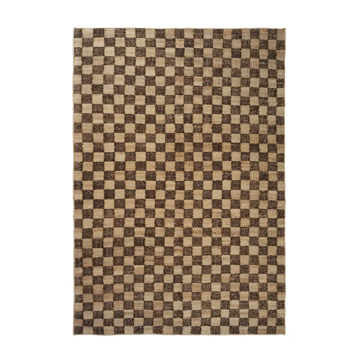Ferm Living - Check Tapis laine-jute, 200 x 300 cm, coffee / natural