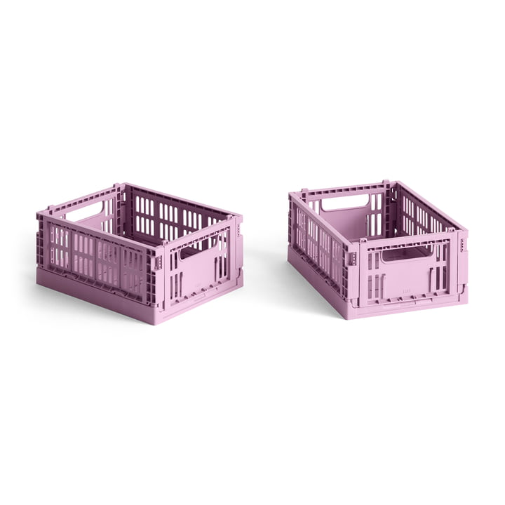 Colour Crate Panier Mini, 17 x 13 cm, dusty rose, recycled (set de 2) de Hay