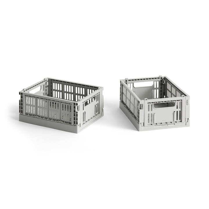 Colour Crate Panier Mini, 17 x 13 cm, light grey, recycled (set de 2) de Hay