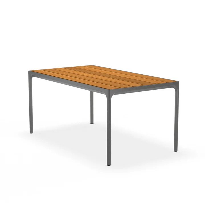HOUE - FOUR Table d'extérieur, 90 x 160 cm, bambou / gris