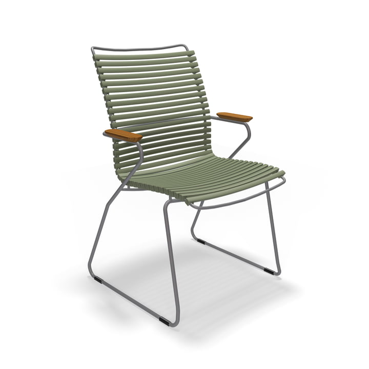 HOUE - CLICK Outdoor Dining fauteuil à haut dossier, vert olive